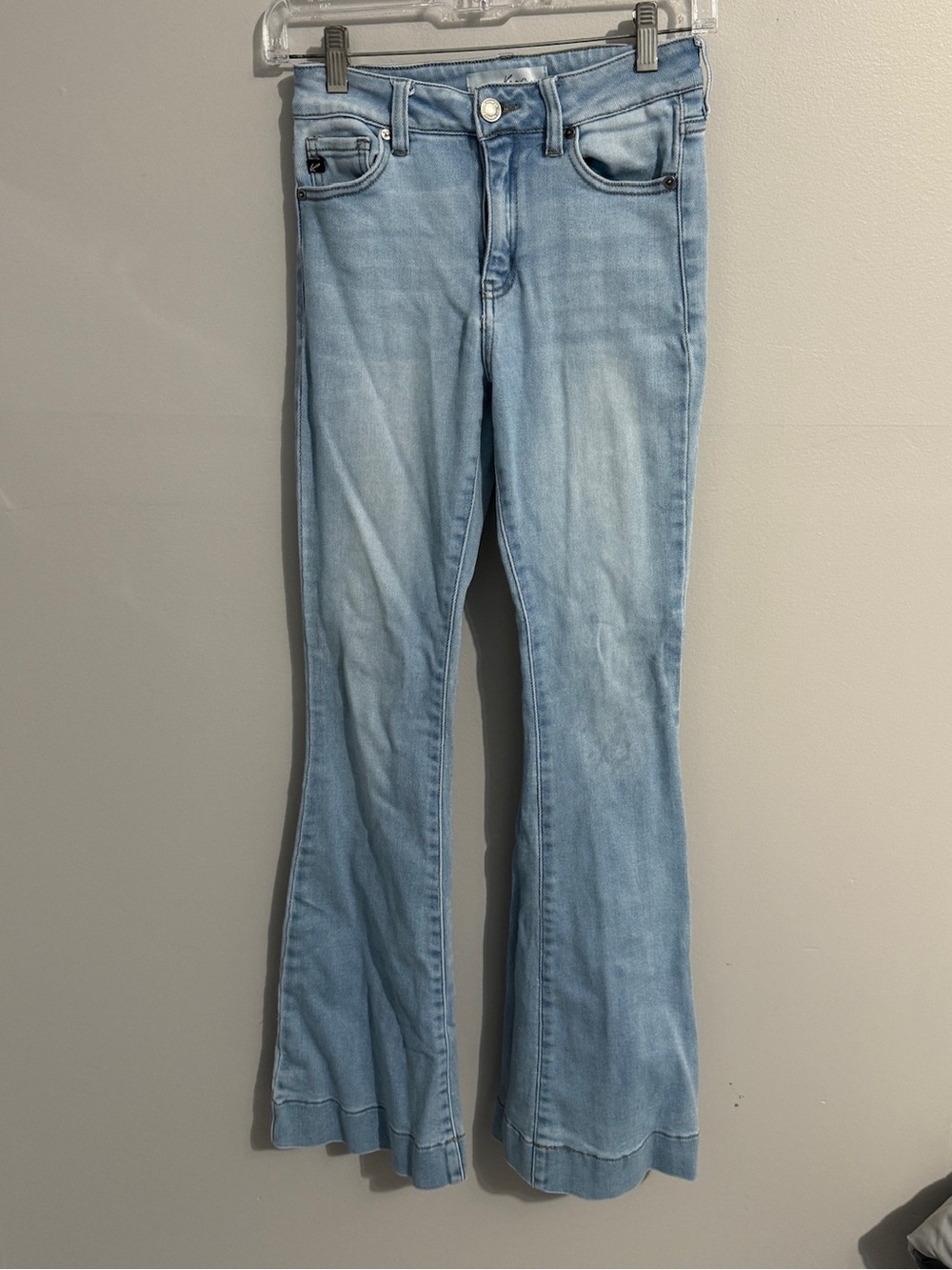 Kancan Jeans Womens 25 Roxanne High Rise Flare Leg Light Wash Stretch 70s Boho